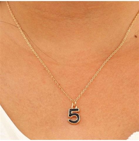 number 5 necklace charm.